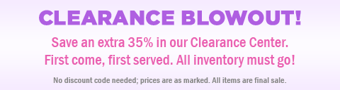Save 35% on all clearance items!